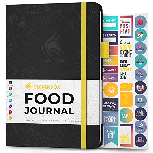 Clever Fox Food Journal - Daily Food Diary, Meal Planner to Track Calories & Nutrients, Weight Tracker Notebook, A5 (Black) - color: Black, size: A5 (5.8'' x 8.3'')