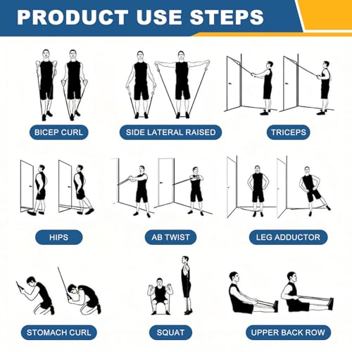 Resistance Bands for Working Out, Pull Up Bands, Pull Up Assistance Straps with Carry Bag for Home/Gym - color: Red/Yellow/Orange/Gray/Blue