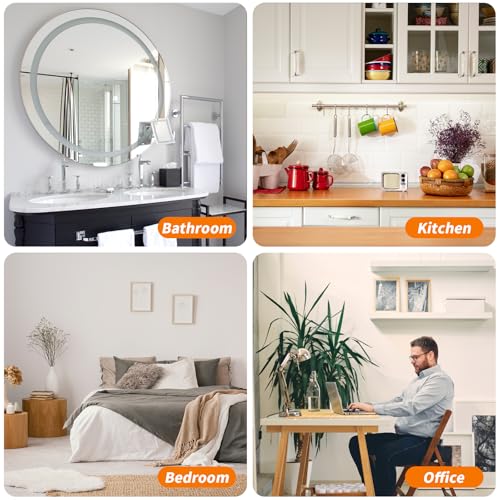 24PCS Picture Hangers Without Nails, Wall Hangers Without Nails, Adhesive Wall Hooks, to use Inside Kitchen, Bathroom, Home and Office (8mm) - style: A