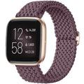 Maledan Braided Bands Compatible with Fitbit Versa 2 for Women Men, Soft Stretchy Breathable Bracelet Replacement Band for Fitbit Versa 2/SE/Straps, Purple - color: 4-Purple