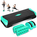 Yes4All 2-in-1 Adjustable Aerobic Step Platform Fitness Exercise Stepper with Rocker Balance Board Legs for Home Workout, Step Exercise & Balance Training - color: A. Neo Green