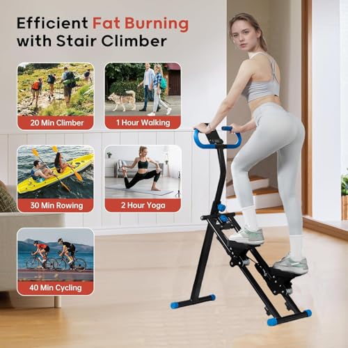 Stair Stepper for Home,Vertical Climber Workout Machine,Stair Stepper with Handlebar for Full-Body Exercise Stair Stepper with Stable Frame Adjustable Handlebar - color: Blue