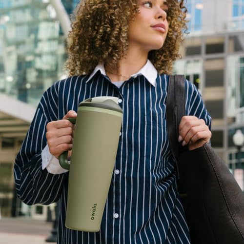 Owala FreeSip Tumbler Stainless Steel Water Bottle 40 oz Strawberry Fields | Triple-Layer Insulation | Leak-Proof Lid with Push-Button | Double Threaded Lid for Left and Right-Handed Drinking - color: Strawberry Fields, size: 40 Ounces