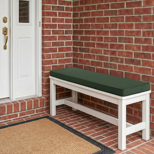 Outdoor Bench Cushion, Water-Resistant & Fade-Resistant, Porch Swing Cushions with Ties, Patio Furniture Seat Pads for Entryway Settee, Removable Cover Non-Slip Bottom, 36 x 14 Inch, Olive Green - color: Olive Green, size: 36" x 14" 1 Pack