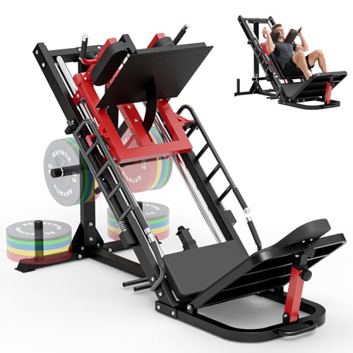 Leg Press Hack Squat Machine Combo, 45° Leg Exercise Machine ,Lower Body Special with Weight Storage for Quads, Hamstring, Glutes, Calves, Compact Home Gym Leg Day Equipment - style: Leg Machines