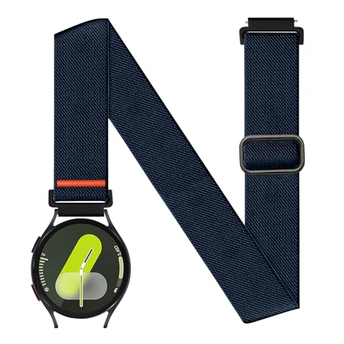 20mm Nylon Sport Ankle/Arm Band Compatibel with Galaxy Watch 7/6/5/4/FE 44mm 40mm/Watch 5 Pro/ 6 Classic 47mm 43mm/ 4 Classic Strap,Elastic Oberarmband Bicep Band for Women Men - color: Deep Blue