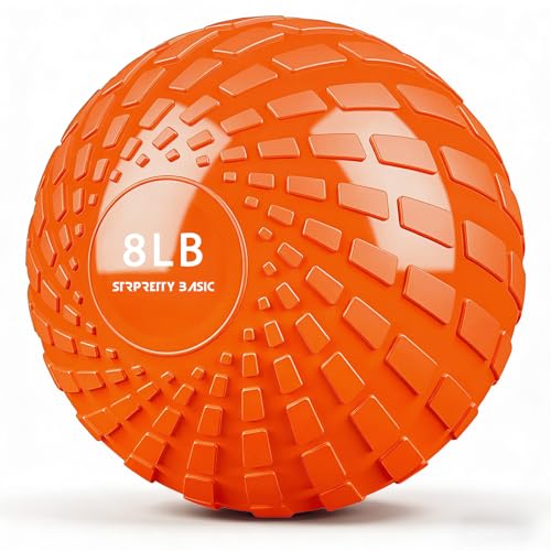 Medicine Ball 8, 10 lbs Slam Ball Weighted Balls for Exercise Strength and Crossfit Workout - color: Dynamic Orange, size: 8 LB