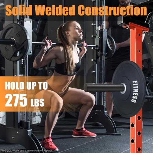 CAELUM Weight Plate Holder Power Rack Attachment, for 2 Inch Olympic Plate Storage, Squat Rack Holder Fits 2"x2", 2"x3", 3"x3" Power Cages - size: 1" hole(4pcs)
