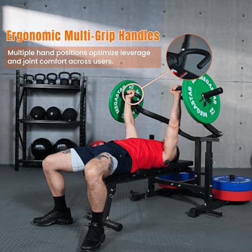 Chest Press Machine – Converging Motion for Home Gym, Adjustable Flat/Incline Bench with Dual Band Pegs, Versatile for Chest & AB Workouts - color: Black