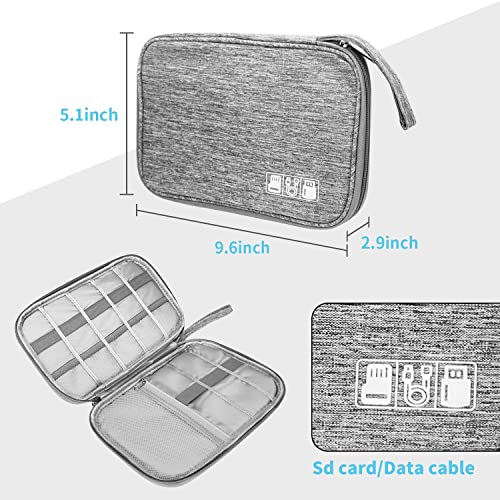 Lcsmaokin Electronics Organizer Travel Case,Electronic Accessories Storage Bag,Portable Waterproof Cable Organizer Bag,with 5 Cable Ties，for Travel,Work-Grey - color: A-Grey Set, size: Single Layer
