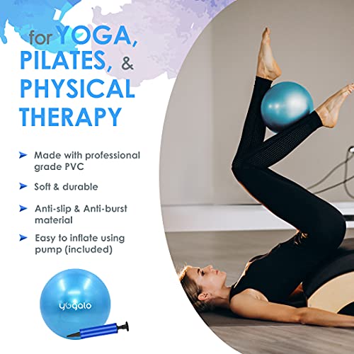 Pilates Ring and Ball Set with 3 Resistance Bands - Pilates Equipment for Home Workout - Magic Circle Pilates Ring 14 Inch to Tone, Sculpt and Strengthen - Fitness Ring for Yoga and Pilates - color: Blue
