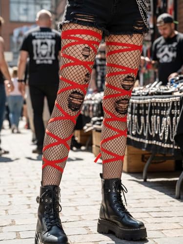 Rave Leg Wraps Elastic Garter Plus Size Leg Straps Music Festivals Outfits for Women - color: Red