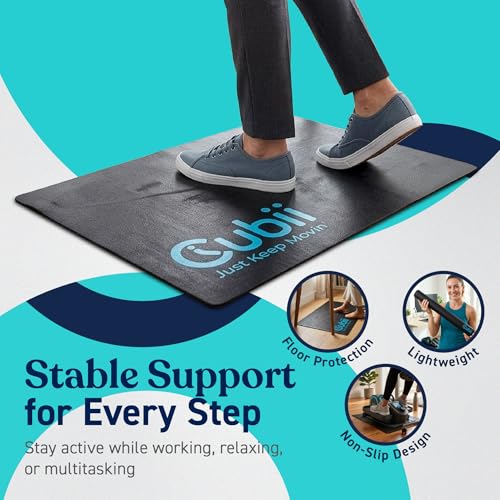 Cubii Non-Slip Mat for Under Desk Ellipticals, Floor Protection Exercise Surface for Bike, Fitness Equipment & Indoor Cycling, Home Gym Use, 24" x 18"