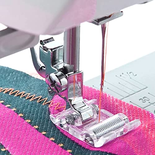 TISEKER Roller Presser Foot for Leather, Vinyl | For All Low Shank Singer, Brother, Babylock, Euro-Pro, Janome, Kenmore, White, Juki, New Home, Elna and More Sewing Machines