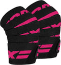 RDX Knee Wraps for Weightlifting, 78” Elasticated Straps Power Lifting Leg Press Support Gym Fitness Squats Workout Men Women - color: Pink Black