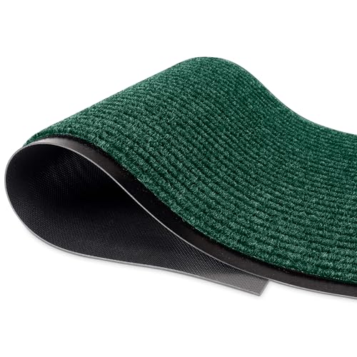 Durable Rubber Door Mat - Heavy Duty, Indoor/Outdoor, Easy Clean, Waterproof, Low-Profile Mat for Entry, Patio, Garage - Stylish (Green, 6' x 2' (Mud Trapper)) - color: Green, size: 2 x 6 feet
