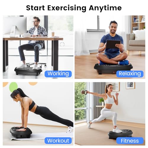 HVX Vibration Plate Exercise Machine for Lymphatic Drainage, Vibrating Fitness Platform 450 lbs Capacity Full Body Shaker Workout Equipment, Vibration Platform Machine Shaping Vibrate Board Sport Home