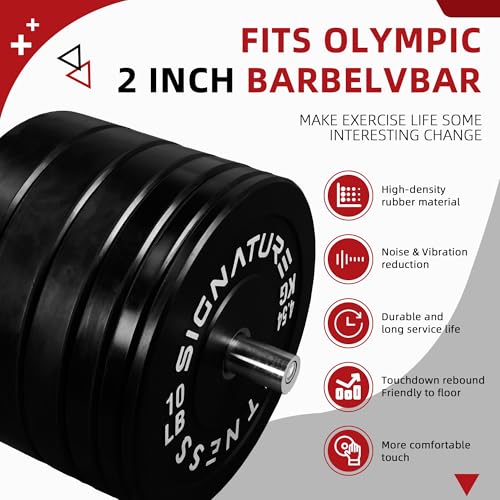 Fitvids 2-Inch Olympic Rubber Weight Plates Sets, Bumper Plates Set with Barbell for Strength Training, 180-390 Lbs Multiple Options - color: Colored, style: 10 lbs