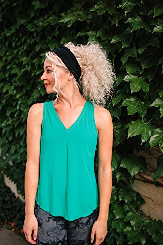 Maven Thread 4" Wide Workout Headbands for Women (4 Pack) – Non-Slip Sweatbands for Gym, Running & Yoga - color: Black