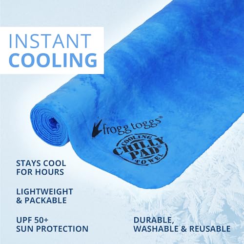 FROGG TOGGS Chilly Pad, Instant Cooling Towel, Long Lasting, Reusable, Sports and Outdoors Neck Towel 33x13 - color: Sky Blue