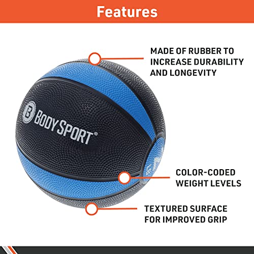 Body Sport Medicine Ball – Weighted Exercise Ball – at-Home Gym Equipment – Fitness Workout Ball – Cardio & Torso Strength Training - color: Purple, size: 4-Pound