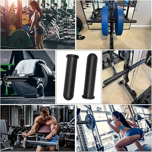 Barbell Adapter Sleeve 1" to 2" Olympic Weight Plate Converter | 8 Inch nylon barbell adapter sleeves 2 pack with lock bolt & clamps for standard bar home gym machines