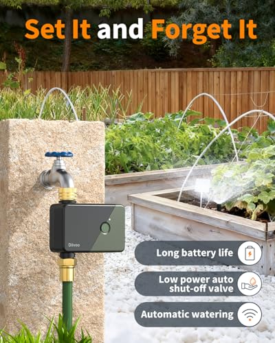 Diivoo Brass WiFi Water Timer | App Remote Control, 6 Irrigation Plans, Rain Delay & Mist Mode for Garden Lawns, Compatible with Alexa/Google Assistant - size: 1 Outlet