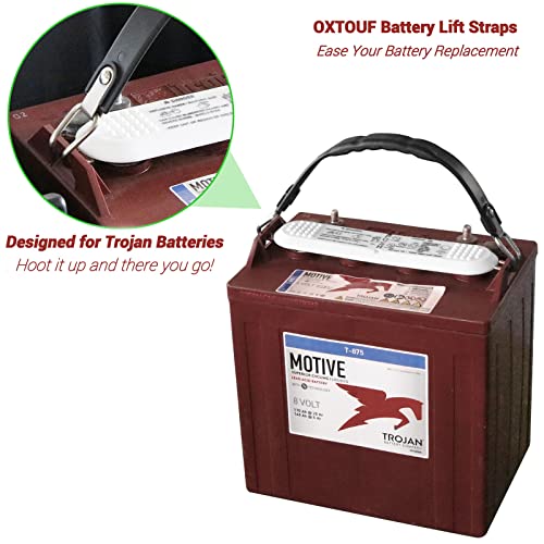 Golf Cart Battery Lifter - 2 PCS, Carry Strap for Trojan, Club Car, EZGO, Yamaha - Black or Orange - color: Black