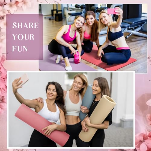 Timgle 24 Pack 68" x 24" Yoga Mat Bulk, 4mm Thick Extra Long Sports Mat Anti Slip Tear Resistant Yoga Exercise Set for Fitness Stretching Home Workout Gym and Studio - color: blue, pink, green, purple, brown, khaki