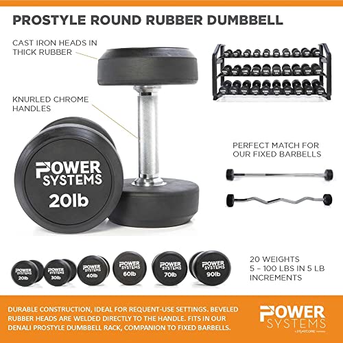 Power Systems ProStyle Round Rubber Dumbbell Pairs