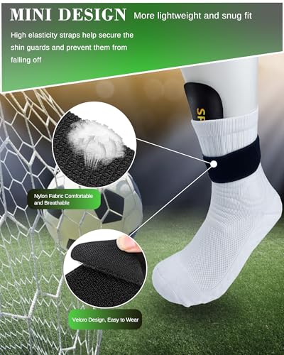 Mini Shin Guards Soccer Kids Age 4-6 with Straps Protective Gear | 4 Pairs Ultra Light Tiny Protective Equipment,Impact Resistant Calf Protective Gear Shin Pads for Toddler Youth Players - size: Small