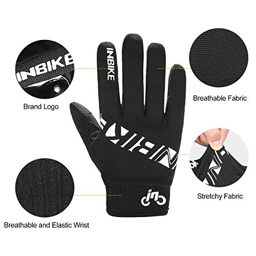 INBIKE Cycling Gloves for Men/Women Bike Gloves with Touchscreen-Padded Anti-Slip Mountain Biking MTB Bicycle Gloves for Cycling/Workout/Gym/Outdoor - color: Black, size: Medium
