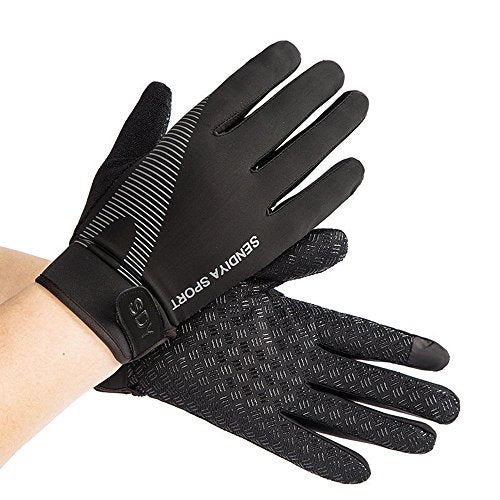 YHT Workout Gloves, Full Palm Protection & Extra Grip, Gym Fishing Fencing Gloves for Weight Lifting, Training, Fitness, Exercise (Men & Women) - color: Black, size: Large