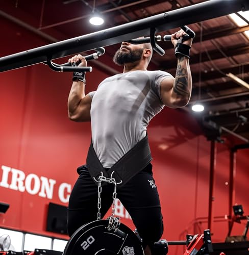 Dip Belt With Chain For Weight Lifting Optimal For Pull Ups Dips Squats Weightlifting Belt Squat Attachment Workout Dipping Belt - Unisex Gym Equipment