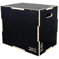 Fitvids 16" x 14" x 12" Non-Slip Wooden Plyo Box Jump Exercise Platform, Plyometric Workout Equipment for Home Gym, Training Step Box, Black - size: 24" x 20" x 16"