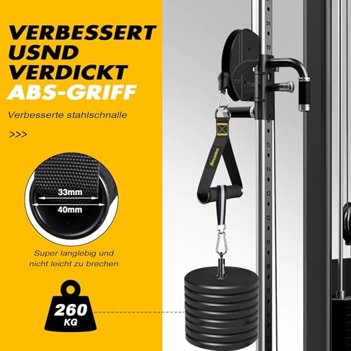 Ayombo Gym Equipment, Cable Attachments for Gym, Home Workout Equipment Machine Grip Attachments, Resistance Bands Handles for Weight Strength Trainer, Gym Heavy Duty Exercise Handle for Men - color: Black