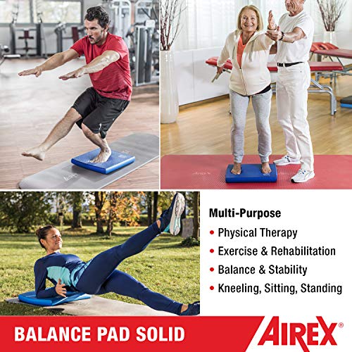 AIREX Balance Pad – Stability Trainer for Balance, Stretching, Physical Therapy, Exercise, Mobility, Rehabilitation and Core Training Non-Slip Closed Cell Foam Premium Balance Pad - color: Blue, size: Solid