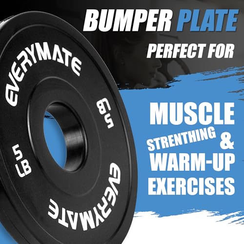 EVERYMATE Change Weight Plates 1.25LB 2.5LB 5LB Set Fractional Olympic Bumper Plates for Cross Training Steel Insert Strength Training - color: 15 LB(2.5+5), size: Black