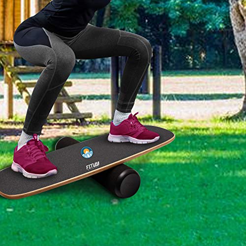 Fitlaya Fitness Balance Board Trainer Wooden Training Equipment for Fitness Workout, Hockey‎, Skateboarding, Surfing and Snowboarding - style: SUN & SNOWMOUNT
