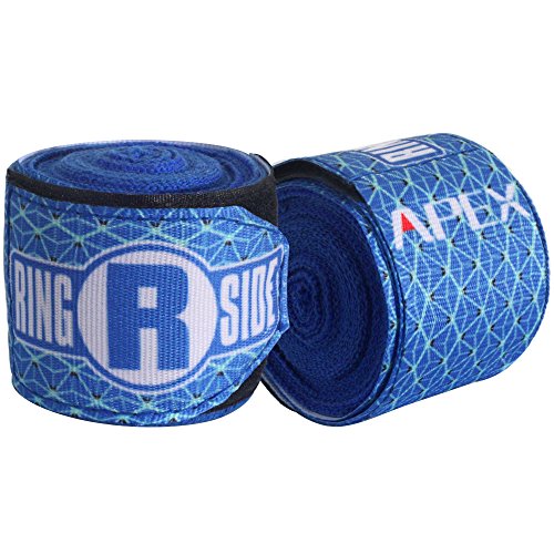 Ringside Apex 180” Boxing Hand Wraps Pair - Durable, Elastic Training Wraps with Hook & Loop Closure, Multi-Color Options, Perfect for MMA, Muay Thai, Kickboxing - color: Blue