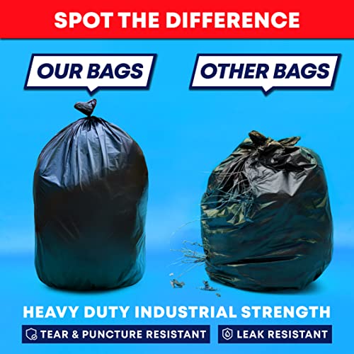 95-96 Gallon Trash Bags Heavy Duty (25 Bags w/Ties Value pack) Extra Large Trash Bags, 90 Gallon, 95 Gallon, 96 Gallon, 100 Gallon - size: 25 Count (Pack of 1)