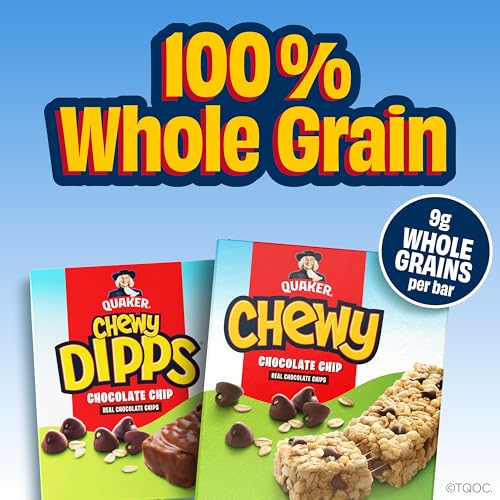 Quaker Chewy Granola Bars, Chewy & Dipps Variety Pack, (58 Bars), Whole Grains, No Artificial Flavors, No Added Colors,(Pack of 2) - size: 58 Count (Pack of 2)
