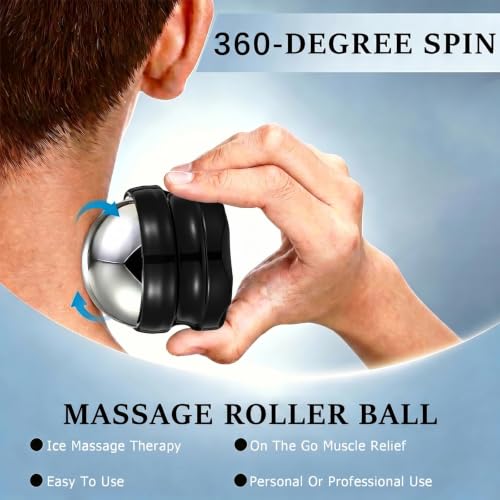 Massage Ice Roller Ball - Roller for Muscles Deep Tissue, Cold Heat Therapy | Plantar Fasciitis Roller, Tight and Sore Muscles Relief, for Neck, Shoulders, Back, Calves & Feet, Sports Relaxations Gift
