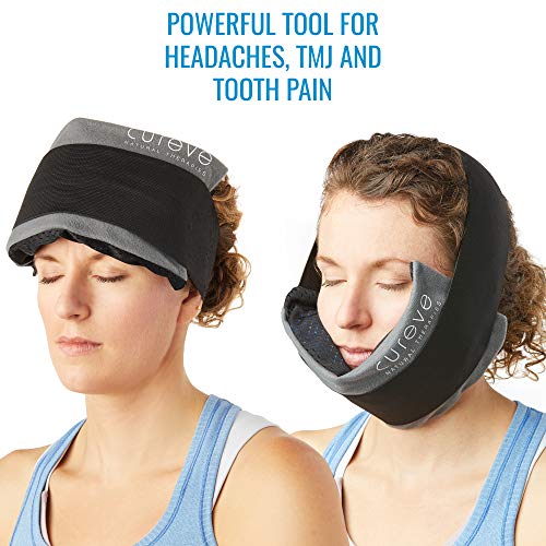 Reusable Ice Packs for Injuries – Hot & Cold Therapy Gel Pack Set of 2 with Wrap for Knee, Neck, Foot, Ankle, TMJ & Headaches by Cureve – Small Flexible Cold Compress for Plantar Fasciitis & Cramps