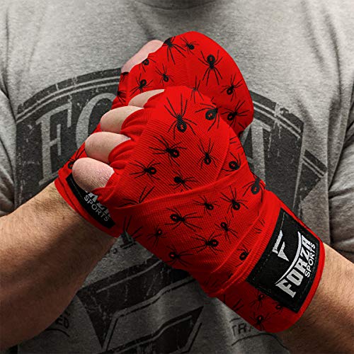 Forza Sports 180" Mexican Style Boxing and MMA Handwraps - color: Spider Red