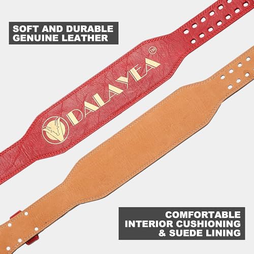 Weight Lifting Belt Gym Fitness, Padded Cowhide Leather Weightlifting Belt, Functional Powerlifting Belt Adjustable Weightlifting Belt - color: Red, size: X-Large