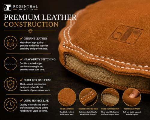 Rosenthal Collection Leather Sandbag for Jewelry Making - 6" Metal Forming, Engraving, & Silversmithing Pad - Round Sack Leather Sand Bag - size: 6 Inches