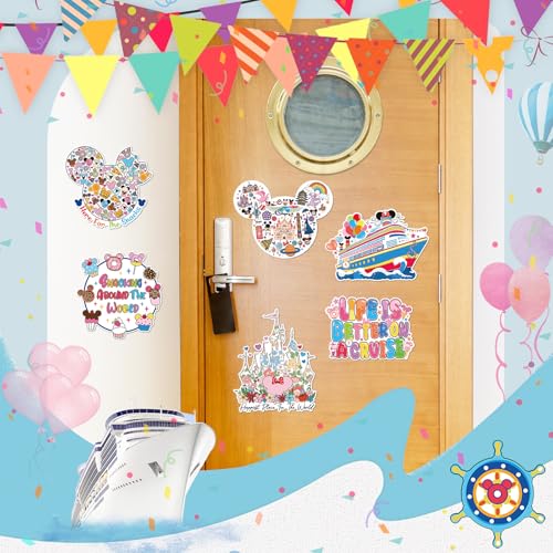 RiVolTa Mouse Cruise Door Magnets - 6 Pcs Cute Family Ship Cabin Magnetic Stickers Large Funny Mice Decorations Garage Stateroom Cabin Decal Accessories for Summer Party Carnival Holiday Fridge Decor - color: Ship