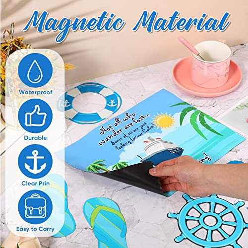 Kanayu 6 Pcs Cabin Cruise Door Decorations Magnetic Large Ship Decorations Magnets Anchor Cruise Decor Car Fridge Magnet Decal for Carnival Stateroom Door - style: Cabin