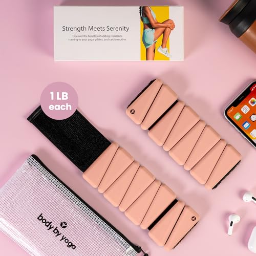 OmWeights Premium Weighted Bangles – Stylish Wrist and Ankle Weights for Women and Men | Cardio, Yoga, and Pilates Ankle Weights for Women and Men | Adjustable Leg and Arm Weights 1lb Each - color: Coral Clay
